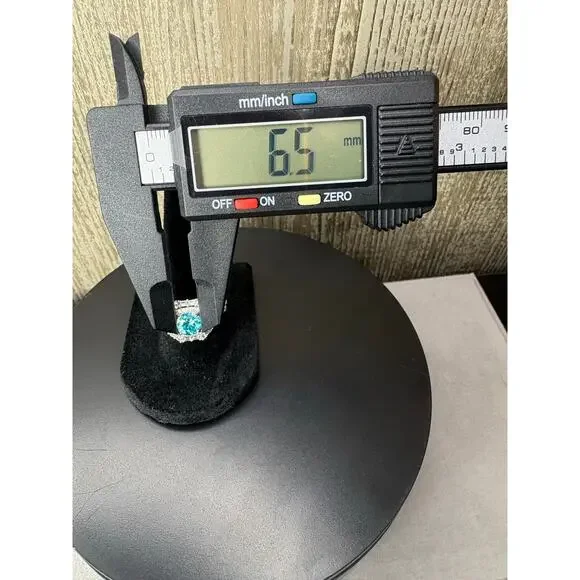 Stunning 2ct Aquamarine & White Moissanite Sterling Ring - Picture 4 of 9